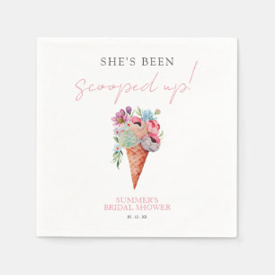 Elegante bloem schepte ijs Vrijgezellenfeest Servet