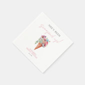 Elegante bloem schepte ijs Vrijgezellenfeest Servet (Hoek)