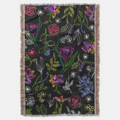 Elegante Bloem schets Multi Outlines Gooi Deken (Voorkant Verticaal)