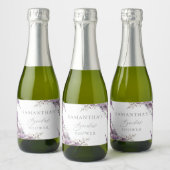 Elegante Bloem Sering Bruidsdiner Sparkling Wijnetiket (Flessen)