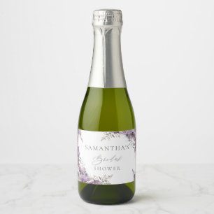 Elegante Bloem Sering Bruidsdiner Sparkling Wijnetiket