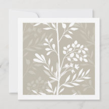 Elegante Bloem Silhouet Neutraal Beige Minimaal