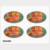 Elegante bloem sticker ovaal voor save the date (Vel)