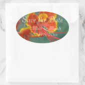 Elegante bloem sticker ovaal voor save the date (Tas)
