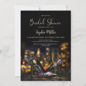 Elegante Bloem Stiletto Schoenen Bruidsfeest Kaart (Voorkant)