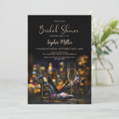 Elegante Bloem Stiletto Schoenen Bruidsfeest Kaart (Staand voorkant)