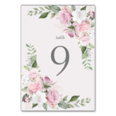 Elegante bloem tafelkaart in rozentuin stijl kaart (Voorkant)