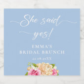 Elegante Bloem Thee Bridal Brunch Mousserende Wijn Sparkling Wijnetiket (Enkel label)