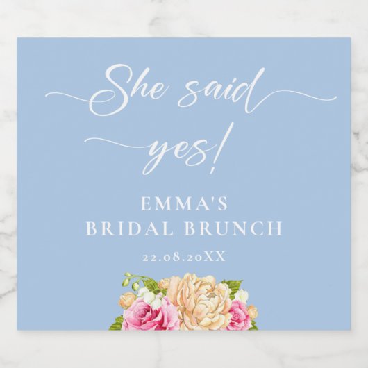 Elegante Bloem Thee Bridal Brunch Mousserende Wijn Sparkling Wijnetiket (Enkel label)