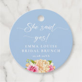 Elegante Bloem Thee Bruids Brunch Bedankjes Labels (Voorkant)