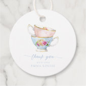 Elegante Bloem Thee Bruids Brunch Bedankt  Bedankjes Labels (Voorkant)