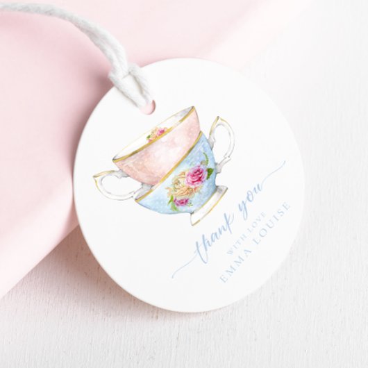 Elegante Bloem Thee Bruids Brunch Bedankt  Bedankjes Labels