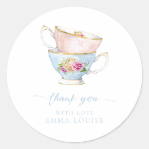 Elegante Bloem Thee Bruids Brunch Bedankt  Ronde Sticker
