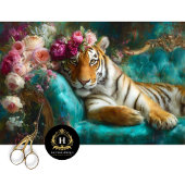 Elegante Bloem Tijger Decoupage Tissuepapier