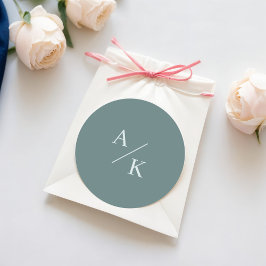 Elegante bloem turquoise/Blauwgroen Ronde Sticker