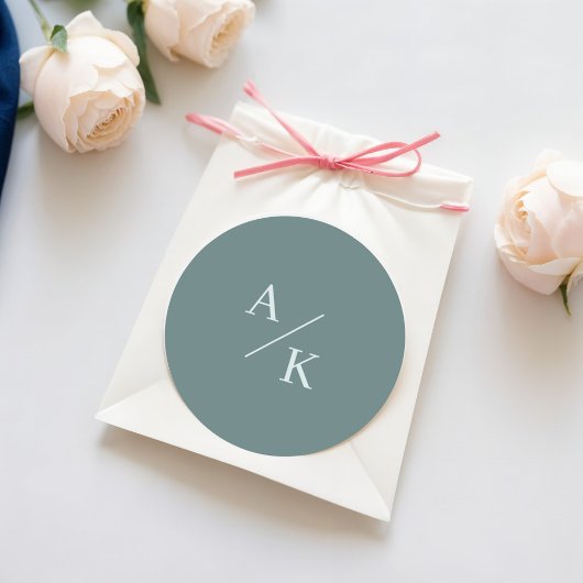 Elegante bloem turquoise/Blauwgroen Ronde Sticker