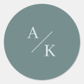 Elegante bloem turquoise/Blauwgroen Ronde Sticker (Voorkant)