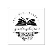 Elegante bloem uit het bibliotheekboek rubberstempel (Afrduk)
