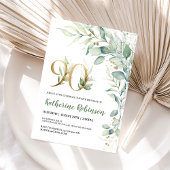 Elegante bloem uitnodiging voor haar 90e verjaarda