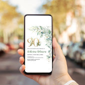 Elegante bloem uitnodiging voor haar 90e verjaarda