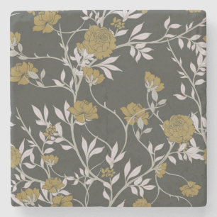 Elegante bloem: vintage patroonontwerp. stenen onderzetter