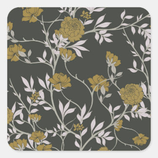 Elegante bloem: vintage patroonontwerp. vierkante sticker