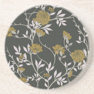 Elegante bloem: vintage patroonontwerp. zandsteen onderzetter