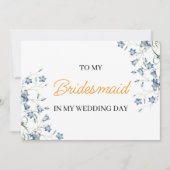 Elegante bloem voor mijn bruidsmeisje op mijn trou kaart (Voorkant)