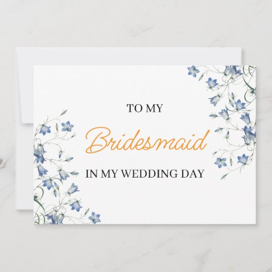 Elegante bloem voor mijn bruidsmeisje op mijn trou kaart (Voorkant)