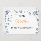 Elegante bloem voor mijn moeder op mijn trouwdag kaart (Voorkant)
