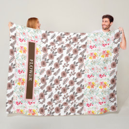 Elegante Bloem Waterverf Aanpassen  Fleece Deken