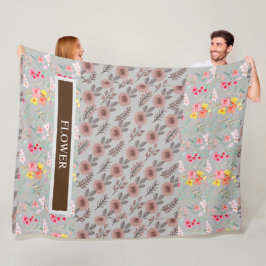 Elegante Bloem Waterverf aanpassen Fleece Deken