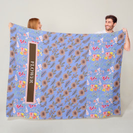 Elegante Bloem Waterverf Aanpassen  Fleece Deken