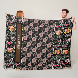 Elegante Bloem Waterverf aanpassen Fleece Deken