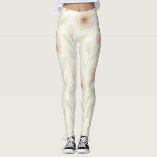 Elegante bloem waterverf broek voor vrouwen leggings
