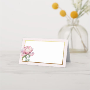 Elegante Bloem Waterverf Lege Plaatskaart – Blush Plaatskaartje