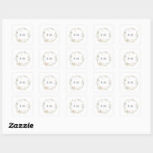 Elegante Bloem Waterverf Monogram Ronde Sticker (Vel)
