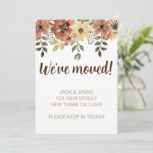 Elegante Bloem We Zijn Verhuisd Aankondigingskaart Aankondiging (Staand voorkant)