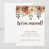 Elegante Bloem We Zijn Verhuisd Aankondigingskaart Aankondiging (Voorkant / Achterkant)