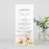 Elegante Bloem Witgouden Trouw Menu (Staand voorkant)