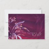 Elegante bloem | Zilveren ontwerp RSVP kaart (Voorkant)