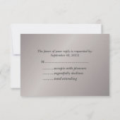 Elegante bloem | Zilveren ontwerp RSVP kaart (Achterkant)