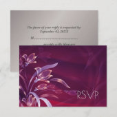 Elegante bloem | Zilveren ontwerp RSVP kaart (Voorkant / Achterkant)