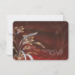 Elegante bloem | Zilveren ontwerp RSVP kaart