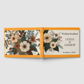 Elegante bloemaccenten en kleurenpalet bruiloft gastenboek (Volledig)