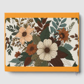 Elegante bloemaccenten en kleurenpalet bruiloft gastenboek (Achterkant)