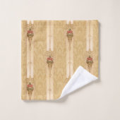 Elegante bloembanden op gebeeldhouwde gouden damas bad handdoek (Wasdoekje)