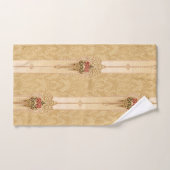 Elegante bloembanden op gebeeldhouwde gouden damas bad handdoek (Handdoek)