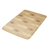 Elegante bloembanden op gebeeldhouwde gouden damas badmat (Gekanteld)