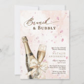 Elegante bloemblaadjes Brunch & Bubbly Vrijgezelle Kaart (Voorkant)